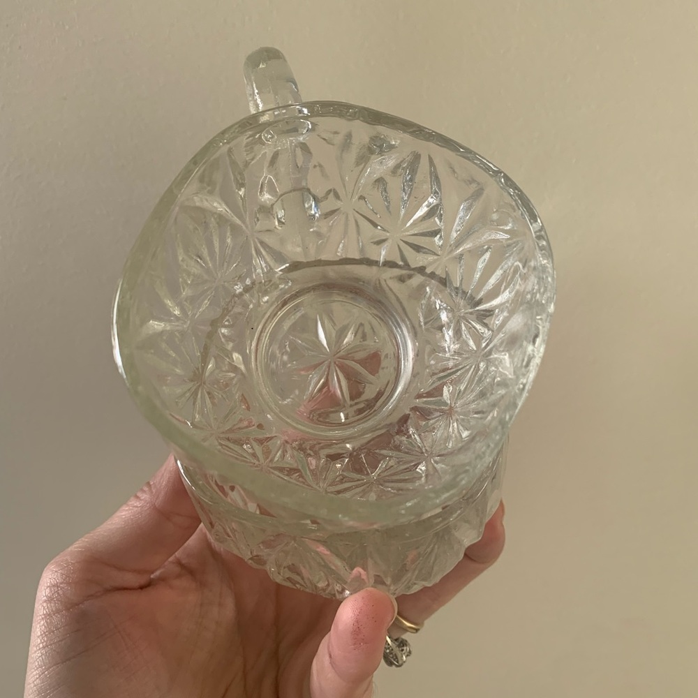 Set of Two Star Vintage Crystal Mug Tea Cups